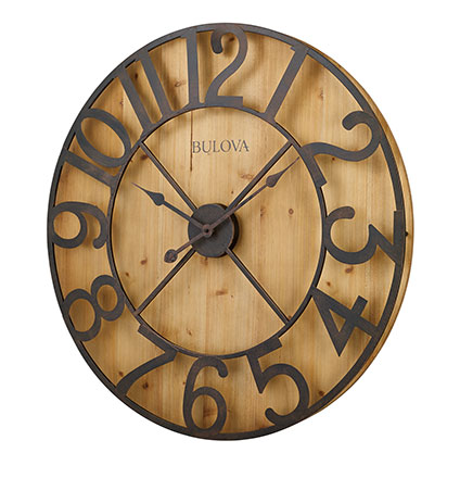 *BRAND NEW* Bulova Albany Wood Arabic Dial Wall Clock C4847 